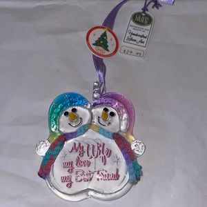 GlassBaron Glass Snow Couple Ornament!
